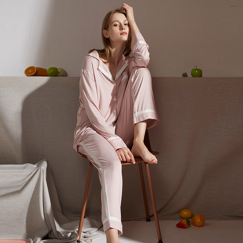 Pyjama manches longues en coton modal et fibres recyclées