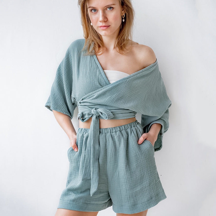 Ensemble de pyjama short en coton, deux pièces.