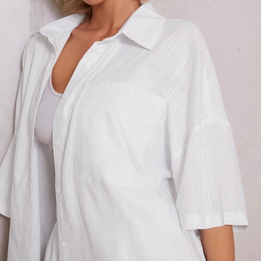 Pyjama Été en Coton et Chanvre – chemise et Short