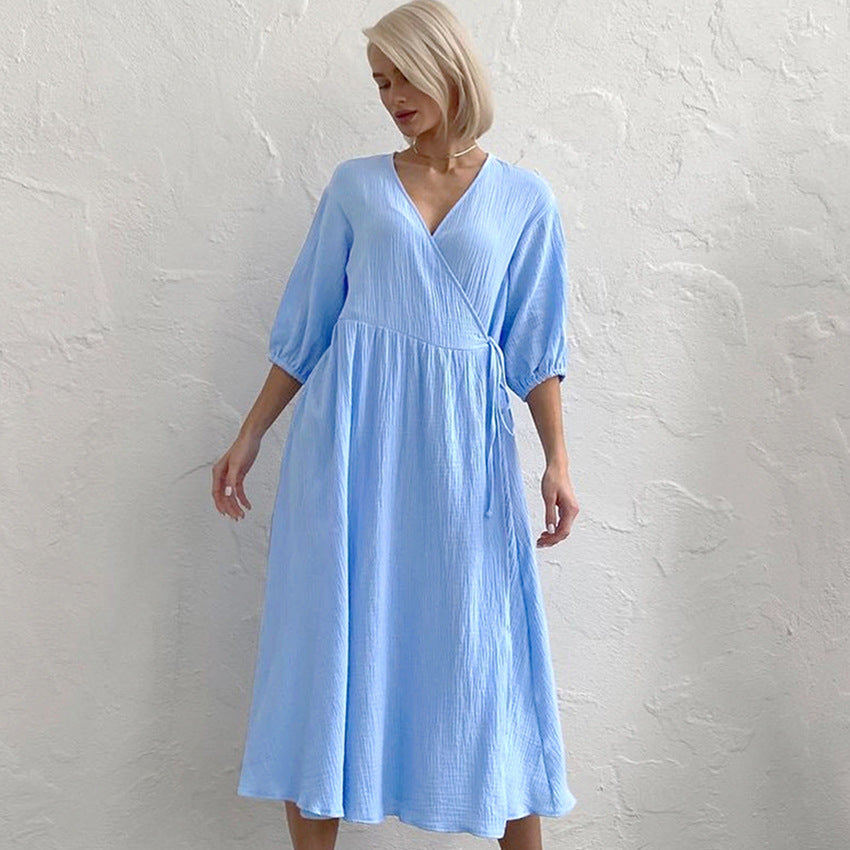 Pyjama robe longue en coton pur