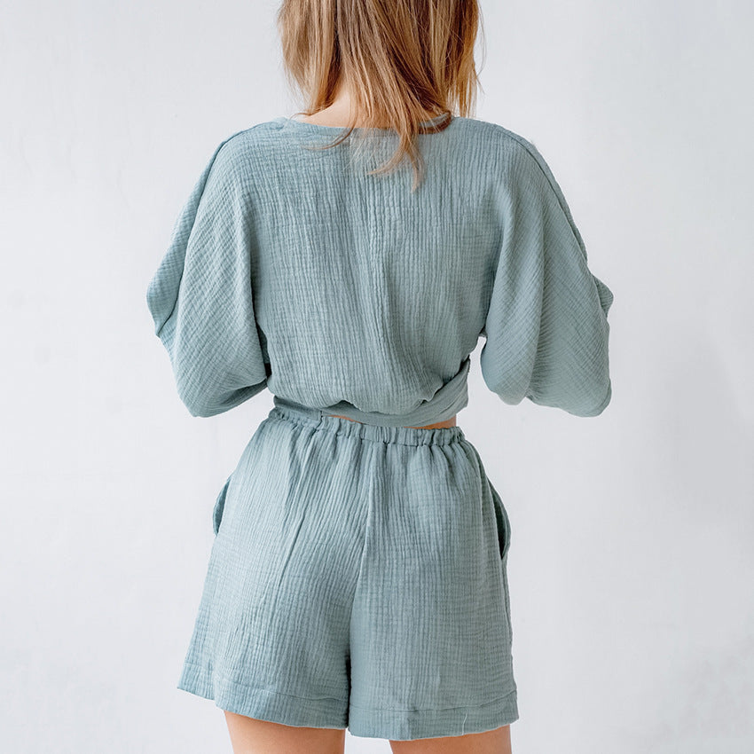 Ensemble de pyjama short en coton, deux pièces.