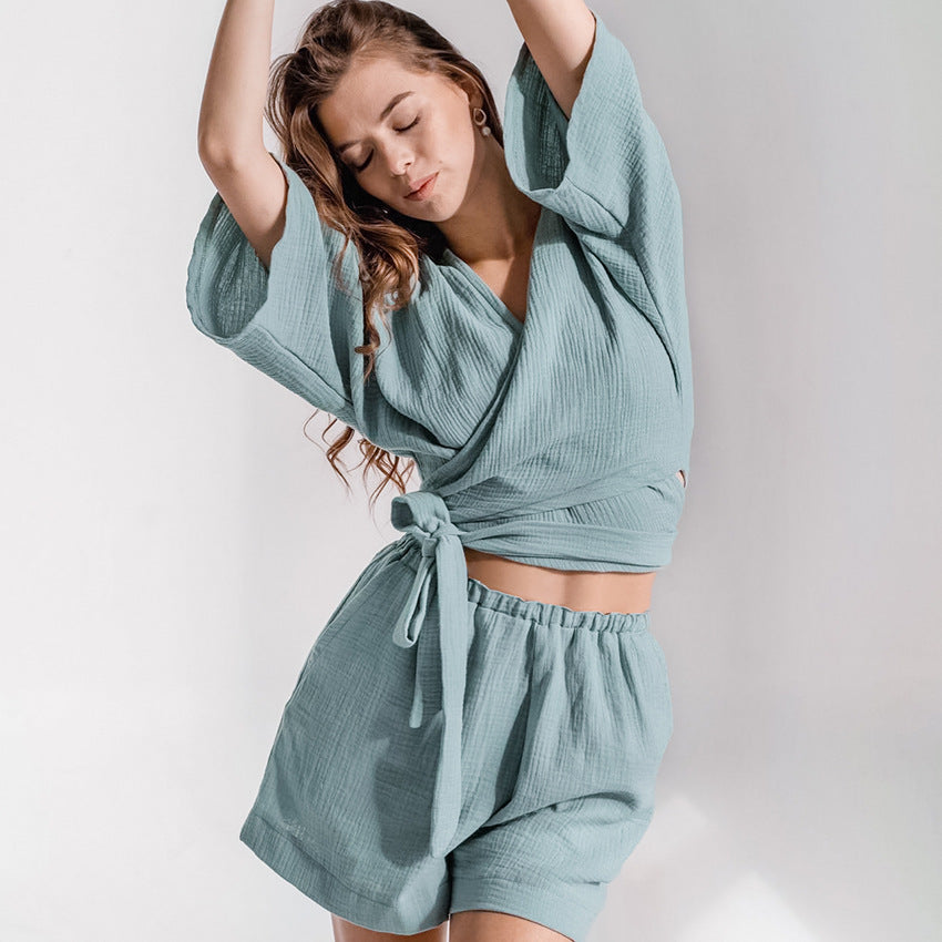 Ensemble de pyjama short en coton, deux pièces.