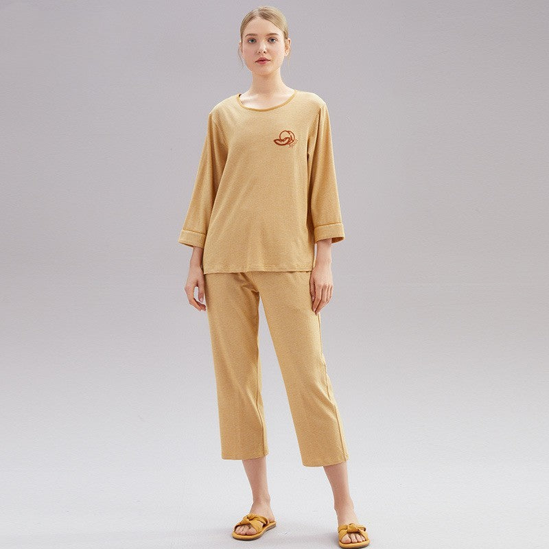Pyjama Long en Coton Pur pour la Maison