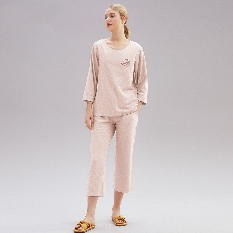 Pyjama Long en Coton Pur pour la Maison