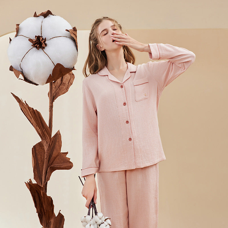 Pyjama Femme en Coton Crêpe à Double Couche
