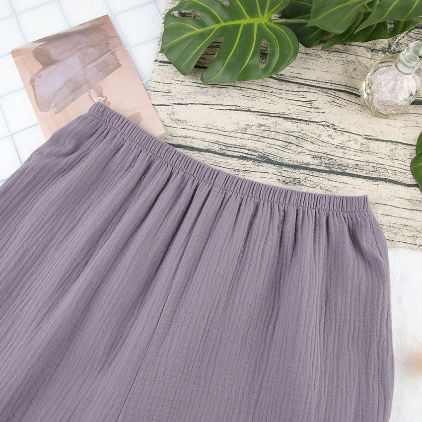 Pyjama Long d'Été en Coton Style Européen et Américain