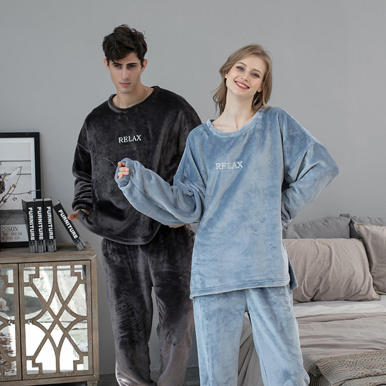 Ensemble de pyjamas en flanelle d'hiver pour couples.