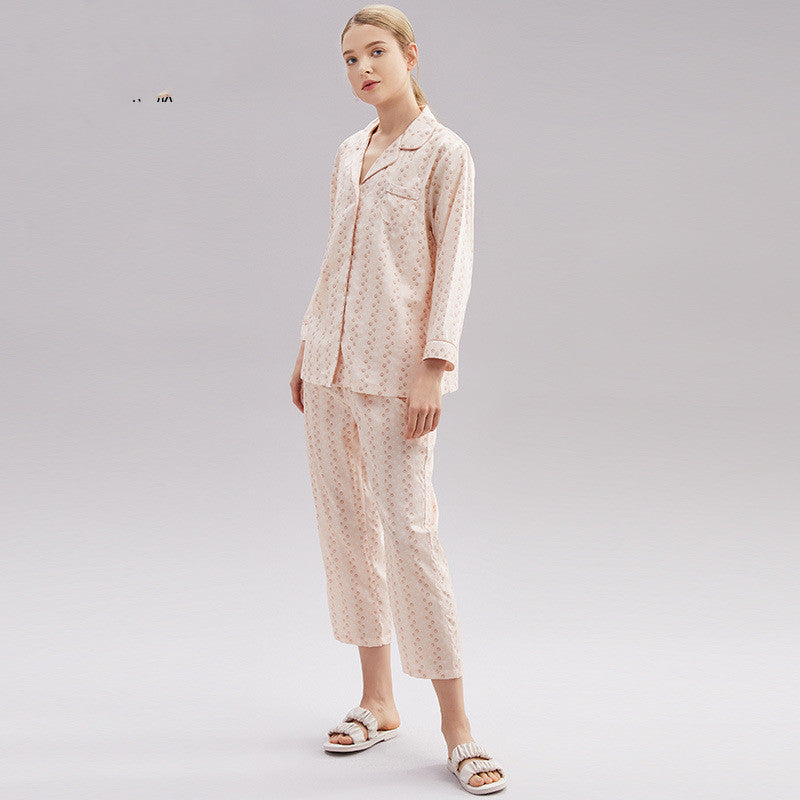 Pyjama en coton pour femme, à manches longues, léger et parfait pour le printemps.