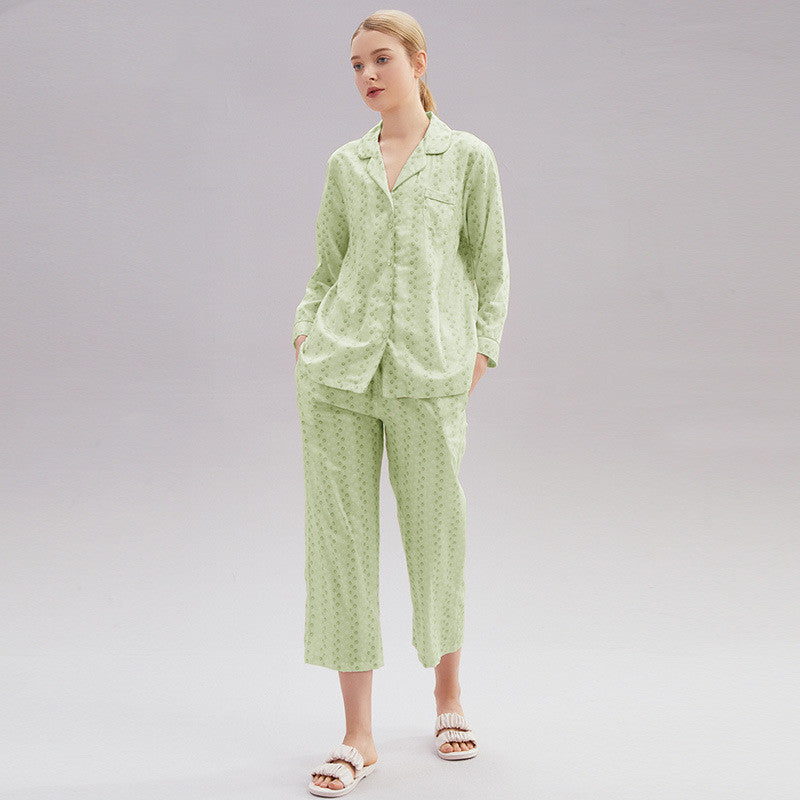 Pyjama en coton pour femme, à manches longues, léger et parfait pour le printemps.