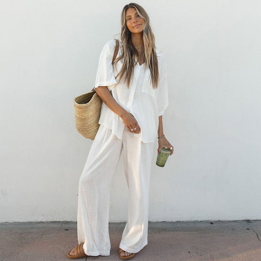 Ensemble de Pyjama Décontracté en Coton Pur