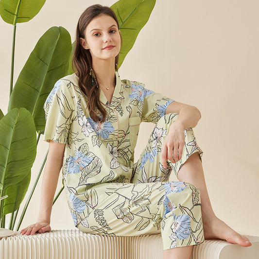 Pyjama Femme en Coton Modal Imprimé Actif