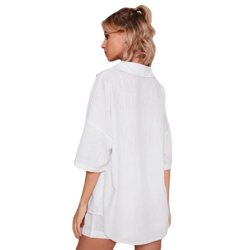 Pyjama Été en Coton et Chanvre – chemise et Short