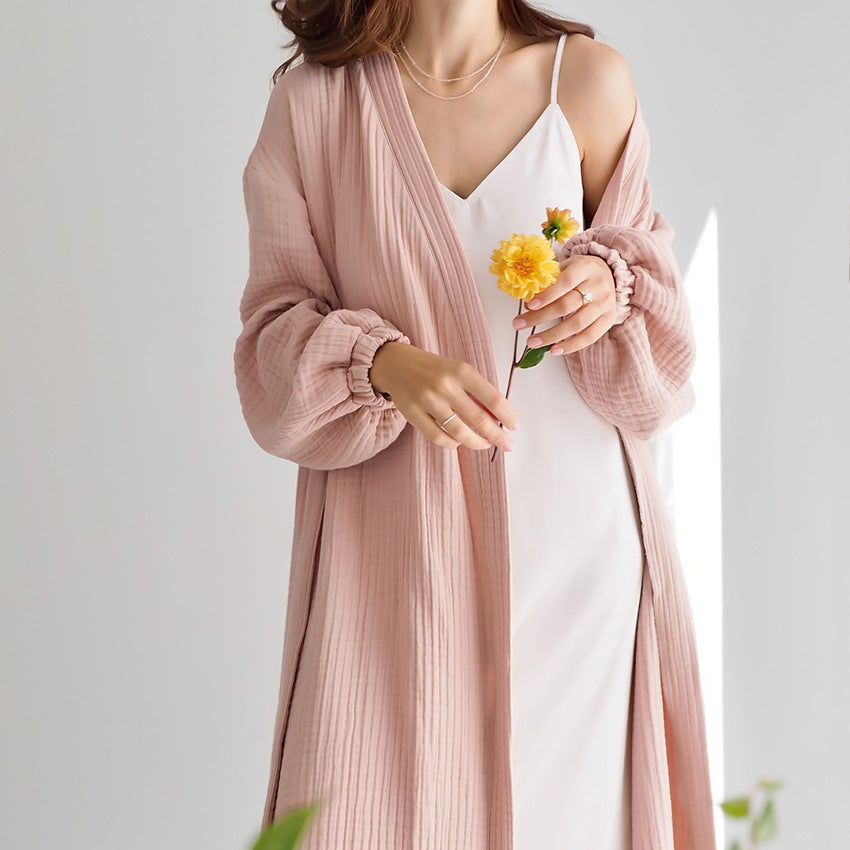 Pyjama  Style Pagnoir Décontracté en Coton Gaze,