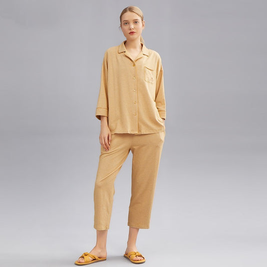 Pyjama Long en Coton Pur pour la Maison