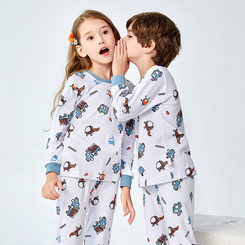 Ensemble pyjama pour enfants en coton, garçons et filles.