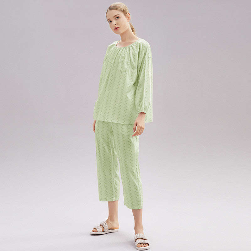 Pyjama en coton pour femme, à manches longues, léger et parfait pour le printemps.