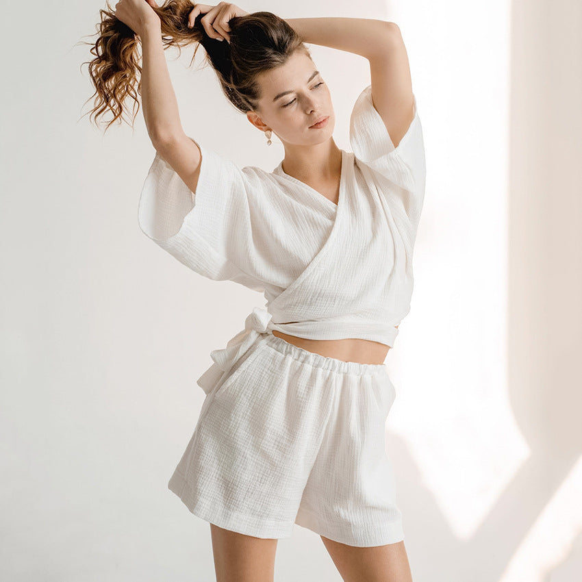 Ensemble de pyjama short en coton, deux pièces.