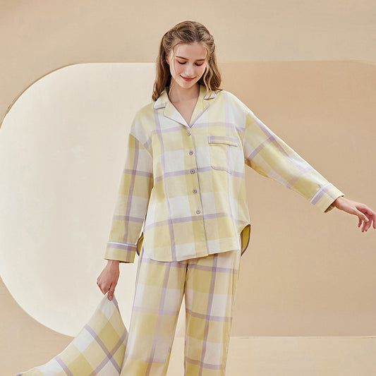 Pyjama Coton à Carreaux Plaid Double Face