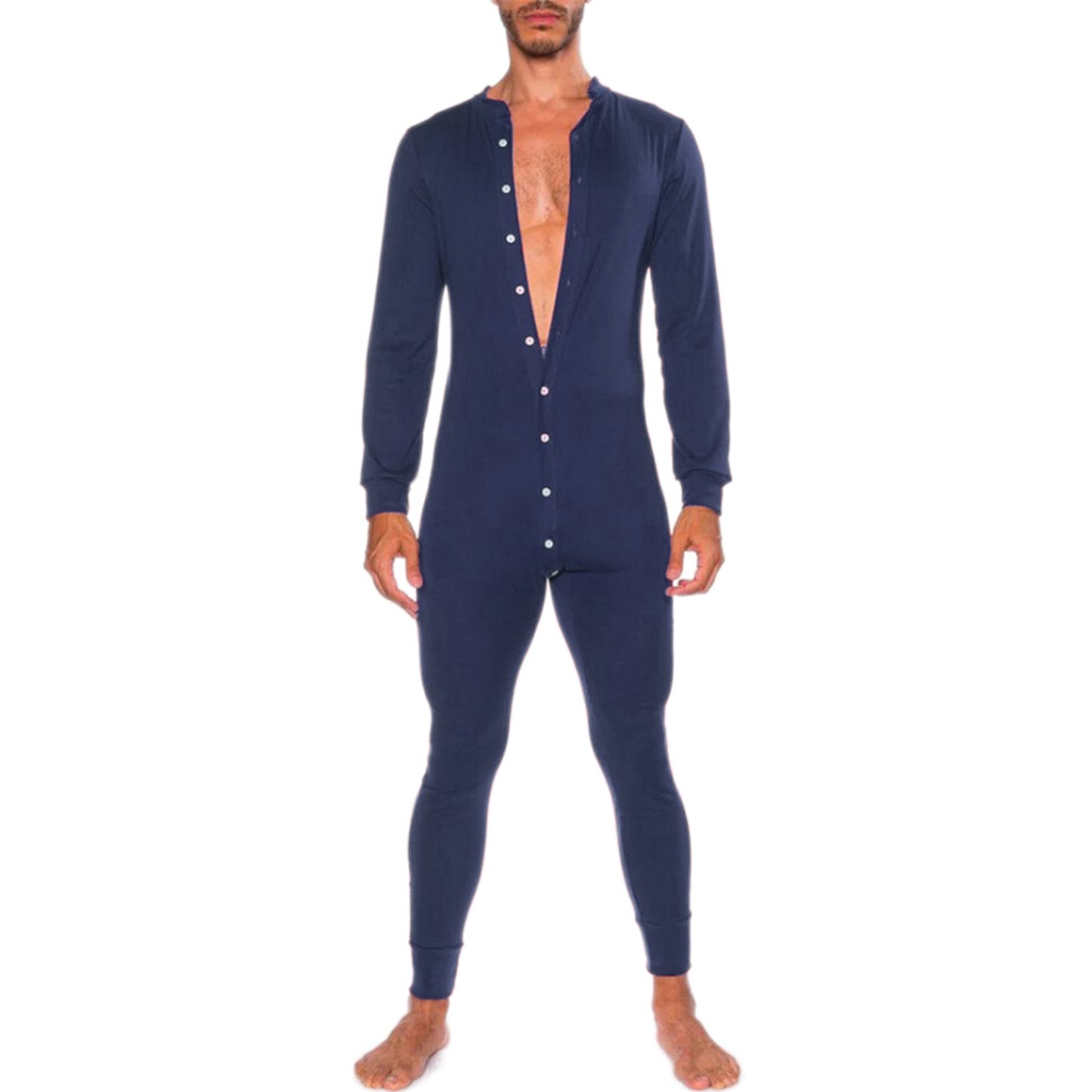 Combinaison Boutonnée Slim Fit Unicolore Mode Vêtements d'Intérieur