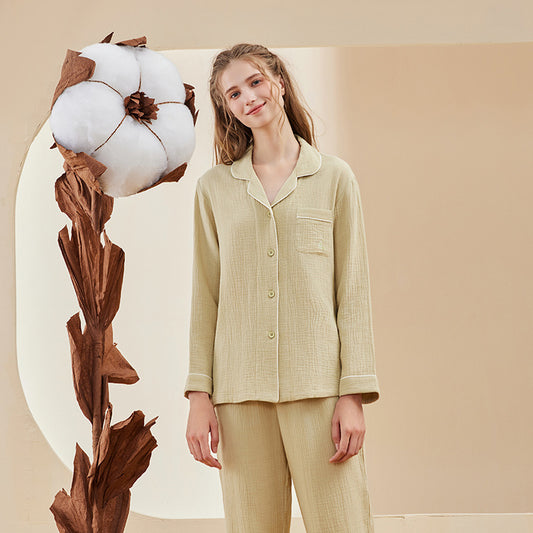 Pyjama Femme en Coton Crêpe à Double Couche