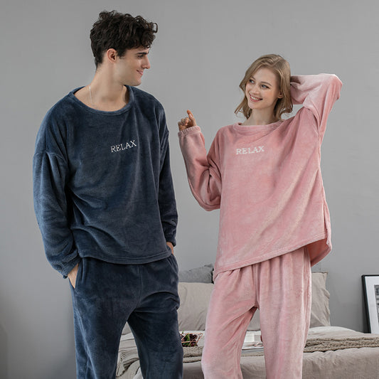 Ensemble de pyjamas en flanelle d'hiver pour couples.