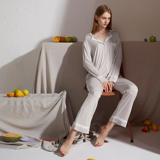 Pyjama manches longues en coton modal et fibres recyclées