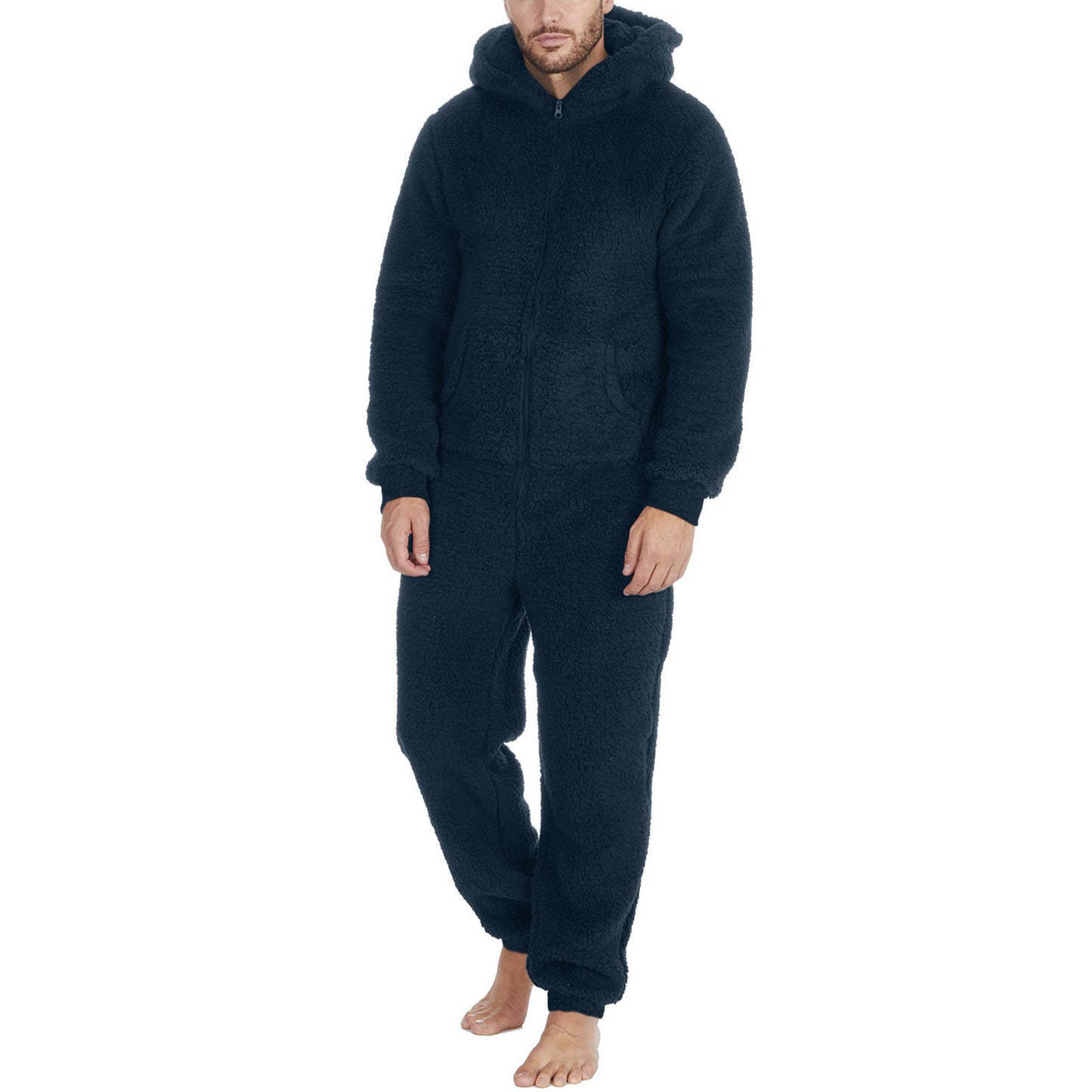 Pyjama thermiqueen peluche à fermeture éclair pour homme.