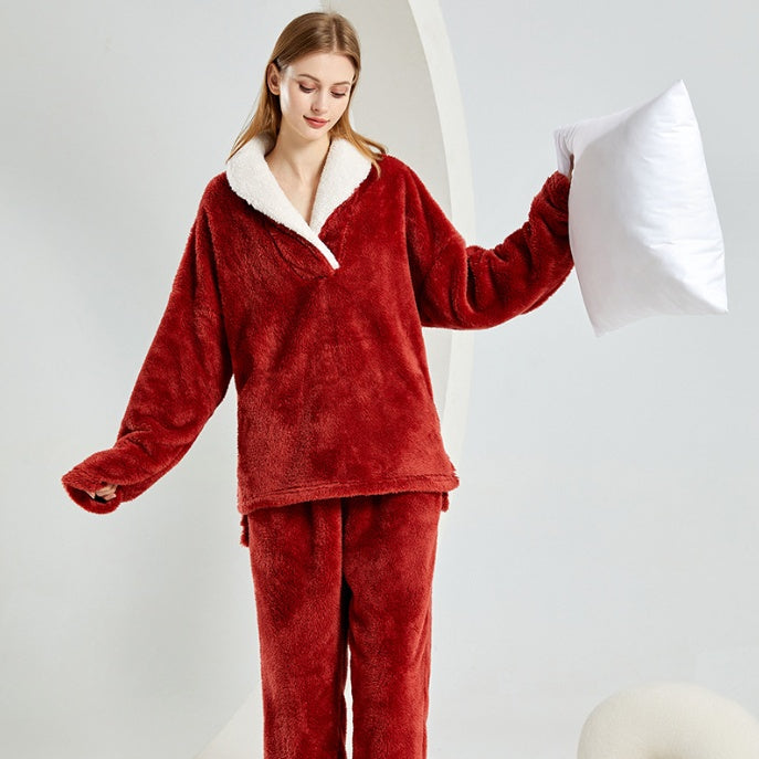 Ensemble de Pyjamas en Flanelle Épais pour Couples